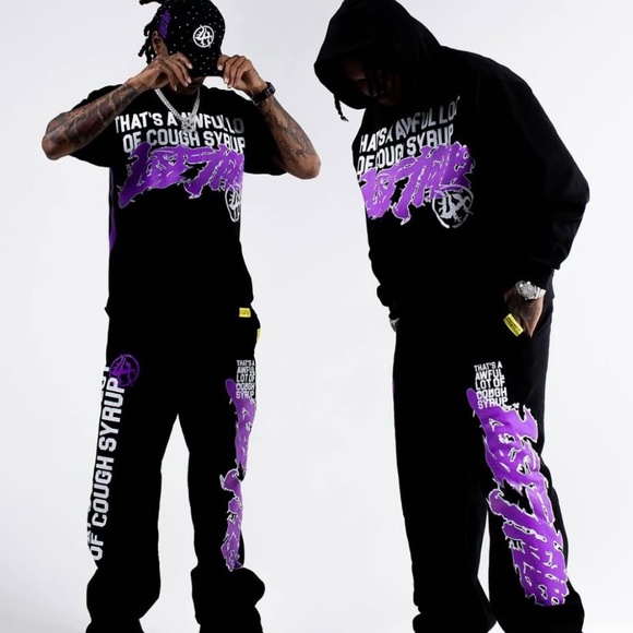 Awful Lot Of Cough Syrup Hoodie & Sweatpants | ALOCS x Lost Hills Large - Picture 2 of 14